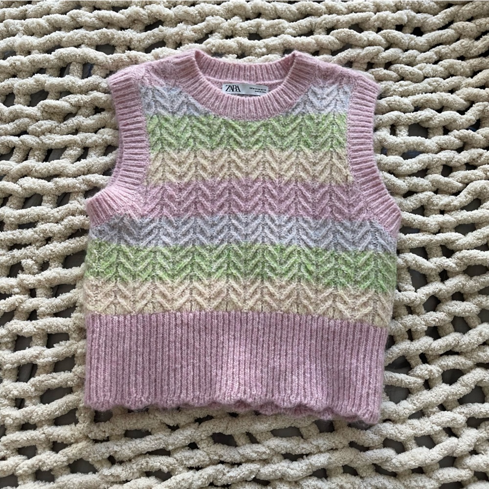 Zara Striped Knit Vest